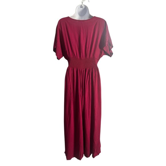 Patrons of Peace Rayon Magenta V-Neck Smocked Waist
Jumpsuit S - Picture 5 of 7